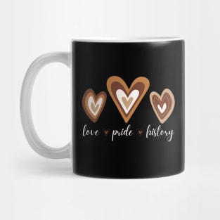 African American Love Pride History Melanin Hearts Mug